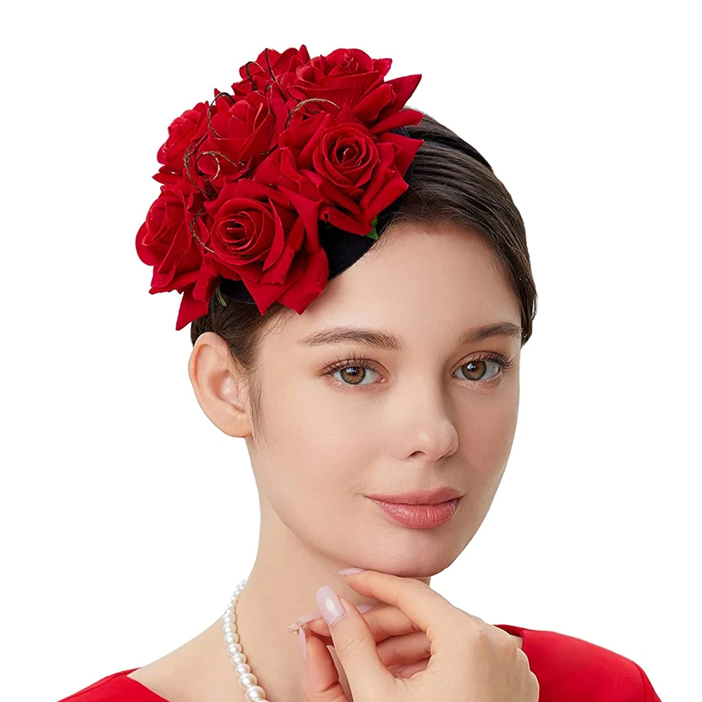 Women's Hair Accessories Headwear Floral Fascinator Top Hat Horse Club Wedding Daily Decoration Headband for Cocktail Tea Party