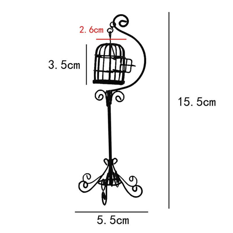 1/12 1/6 Dollhouse Miniature Furniture Bird Cage Doll House Bird Cage Model Garden Ornament Simulated Bird Cage Model