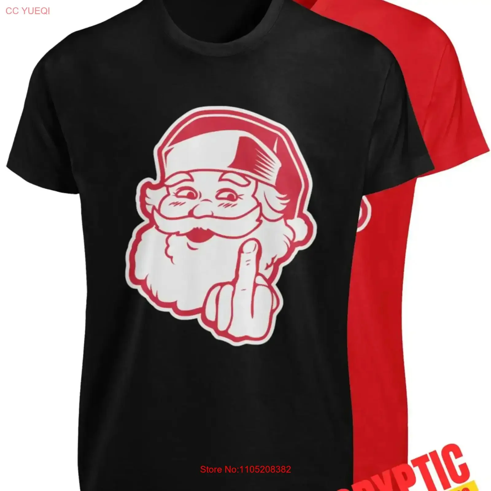 

ФУТБОЛКА Санта-Клауса со средним пальцем, забавная рождественская грубая наступательная футболка с шуткой, винтажная стираная слегка растянутая уличная одежда унисекс