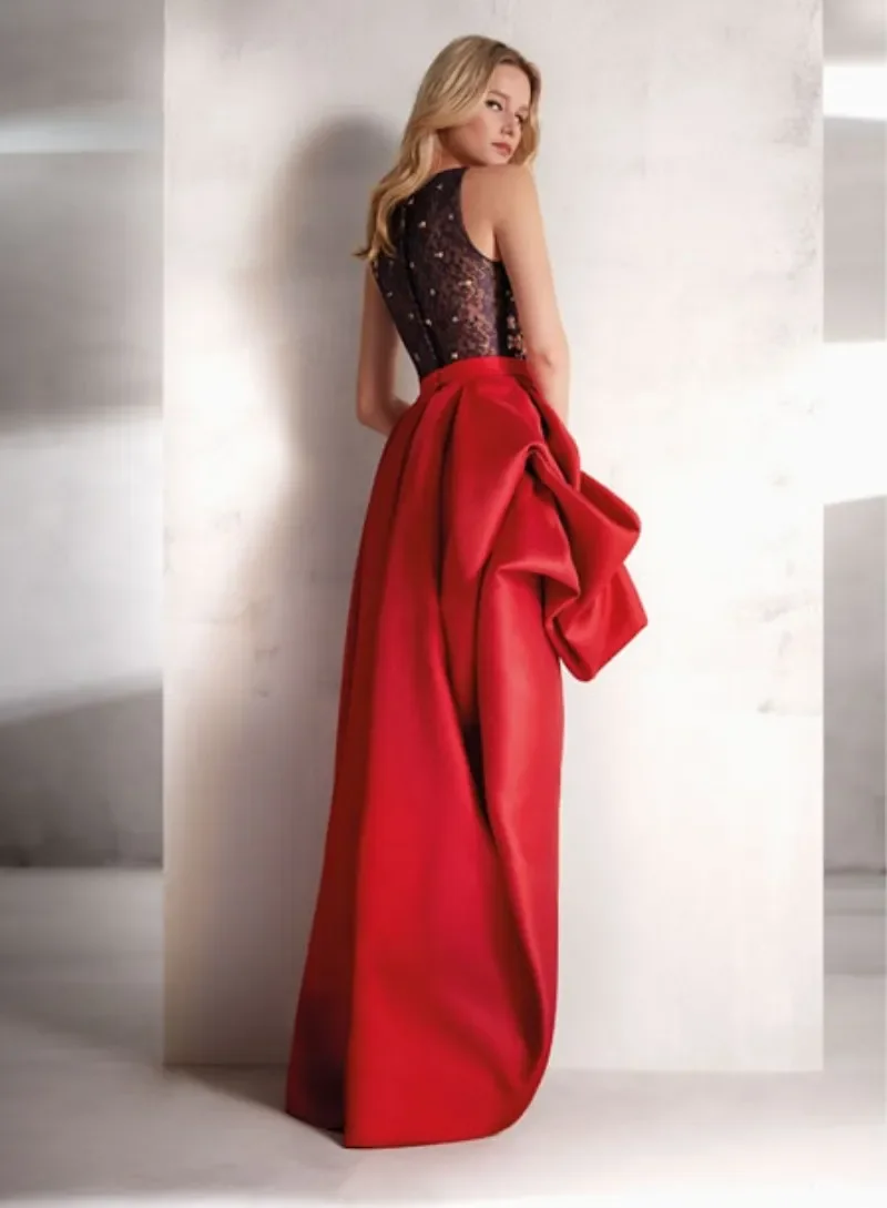 Sexy Deep V Neck Sleeveless Lace Appliques Evening Gowns Custom Made Hi-Lo A Line Special Occasion Dress