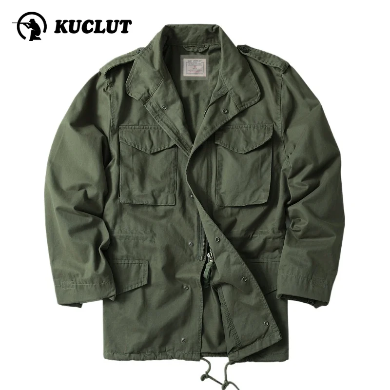 Bomber Camo Windbreaker Jacket Spring American Retro Multi Pocket Loose Work Shirt Men Wear Resistant Tactics Hunting Uniform