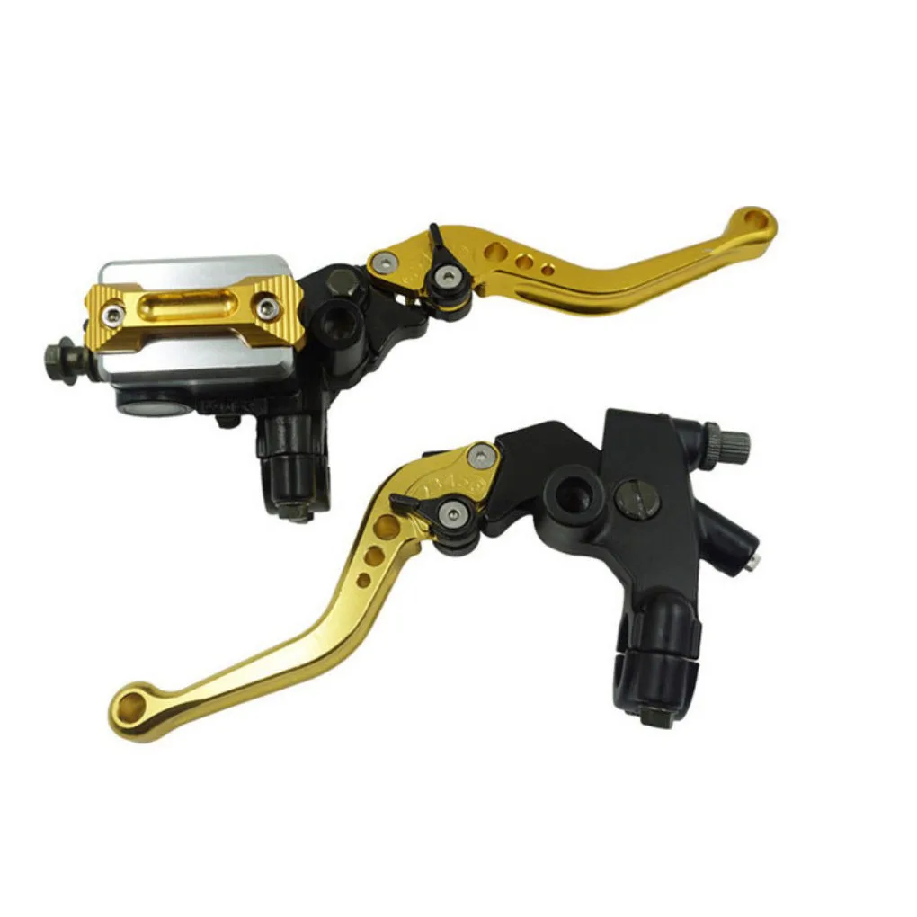 Universal Motorcycle Brake Master Cylinder Clutch Lever Aluminium Alloy durable golden Adjustment Brake Clutch Handle