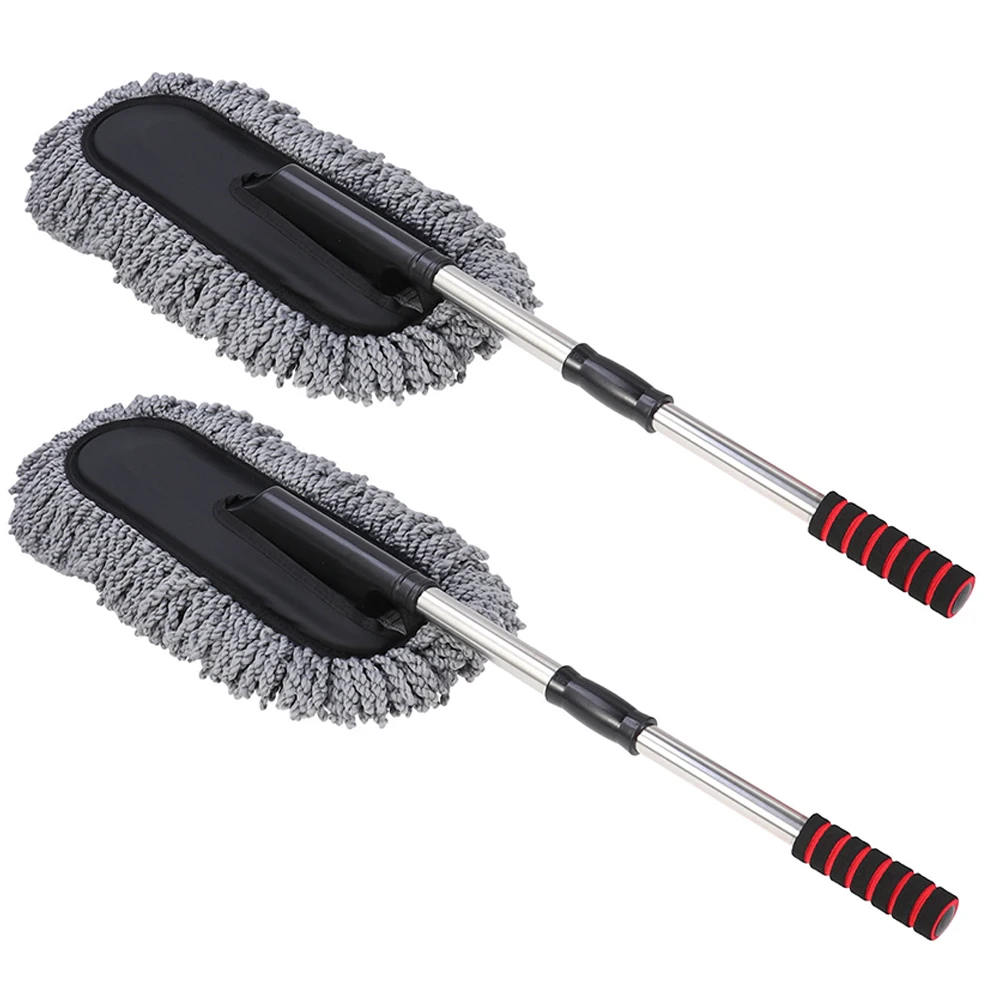

2 Pcs Car Bike Home Use Dash Cleaner Dust Brush Interior Cleaning Supplies Waxing Body