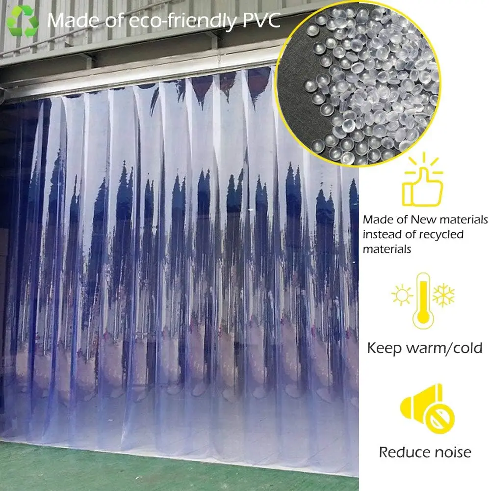 Freezer Curtain Plastic Door Strips Cold Temp Walk in Freezers Coolers Warehouse Door PVC Curtain 50m One Roll 200mm Anti-static