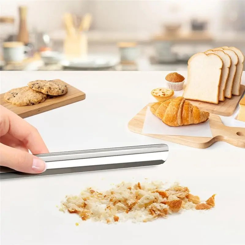 AA94-Table Crumbers For Servers Table Crumb Sweeper With Pocket Clip Stainless Steel Cleaner For Quick Cleanup 2Pack