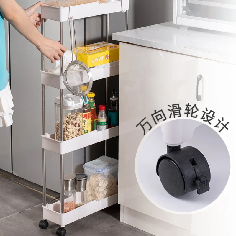 Kitchen Narrow Gap Storage Rack Four Story Living Room Partition Frame Home Bathroom Small Cabinet Organizer