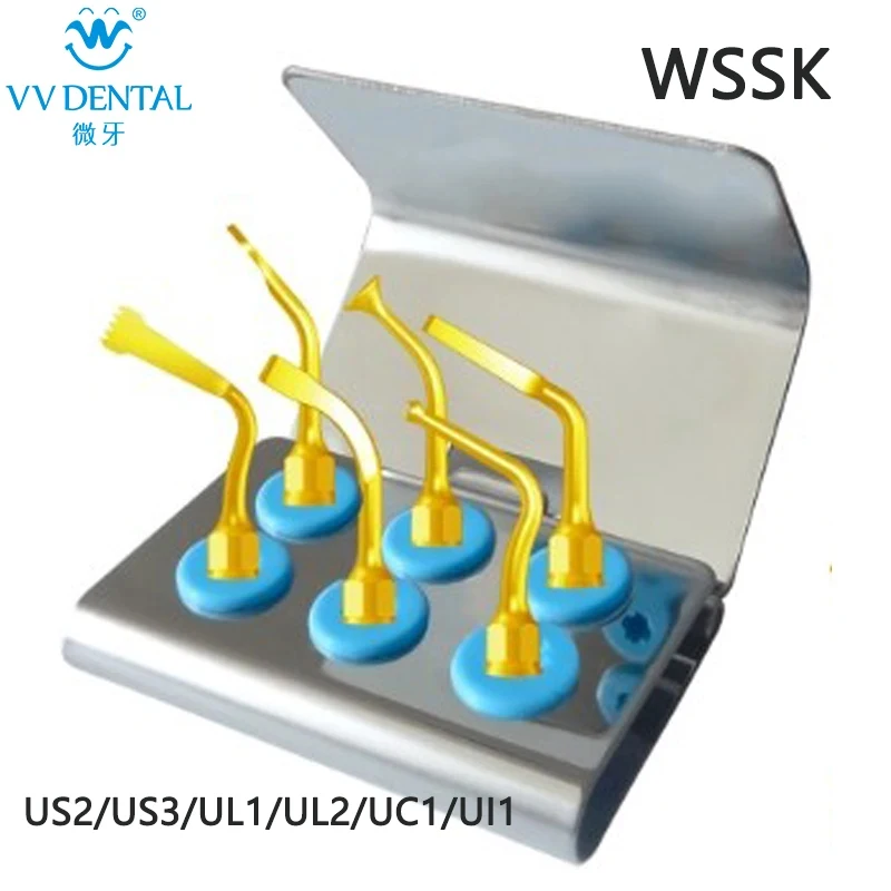 

VVDental Ultrasonic Piezosurgery Tips Surgery Standard Tips Set Kit Compatible With Woodpecker Handpiece US2/US3/UL1/UL2/UC1/UI1