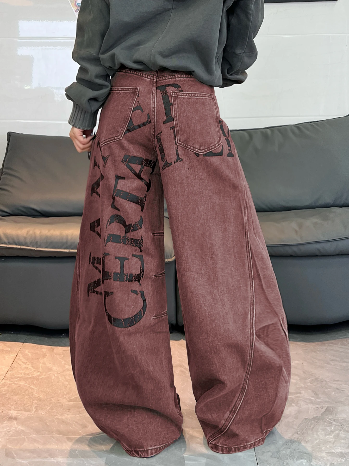 Street Fashion Vibes - Американские женские джинсы-коконы свободного кроя с