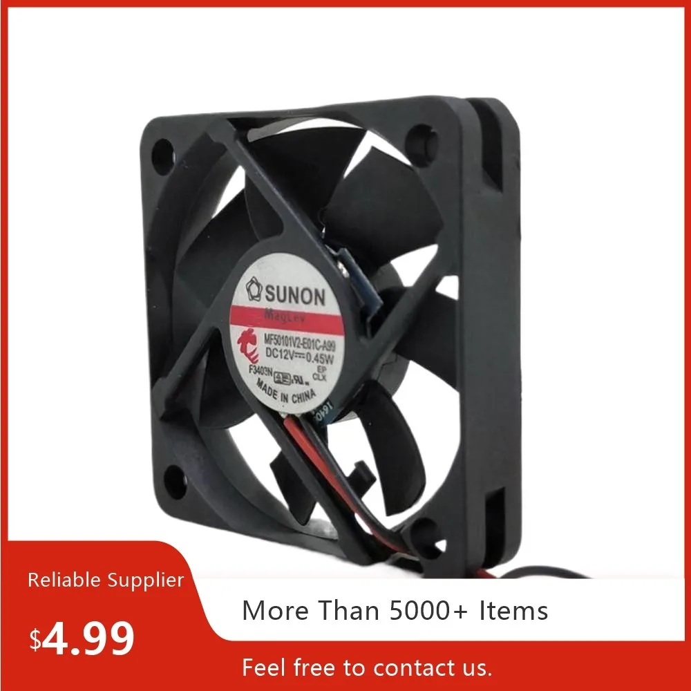 5cm Fan for Sunon MF50101V2-E01C-A99 5010 12V 50mm Cooling 4600RPM 7.8CFM PC, Router, 3D Printer