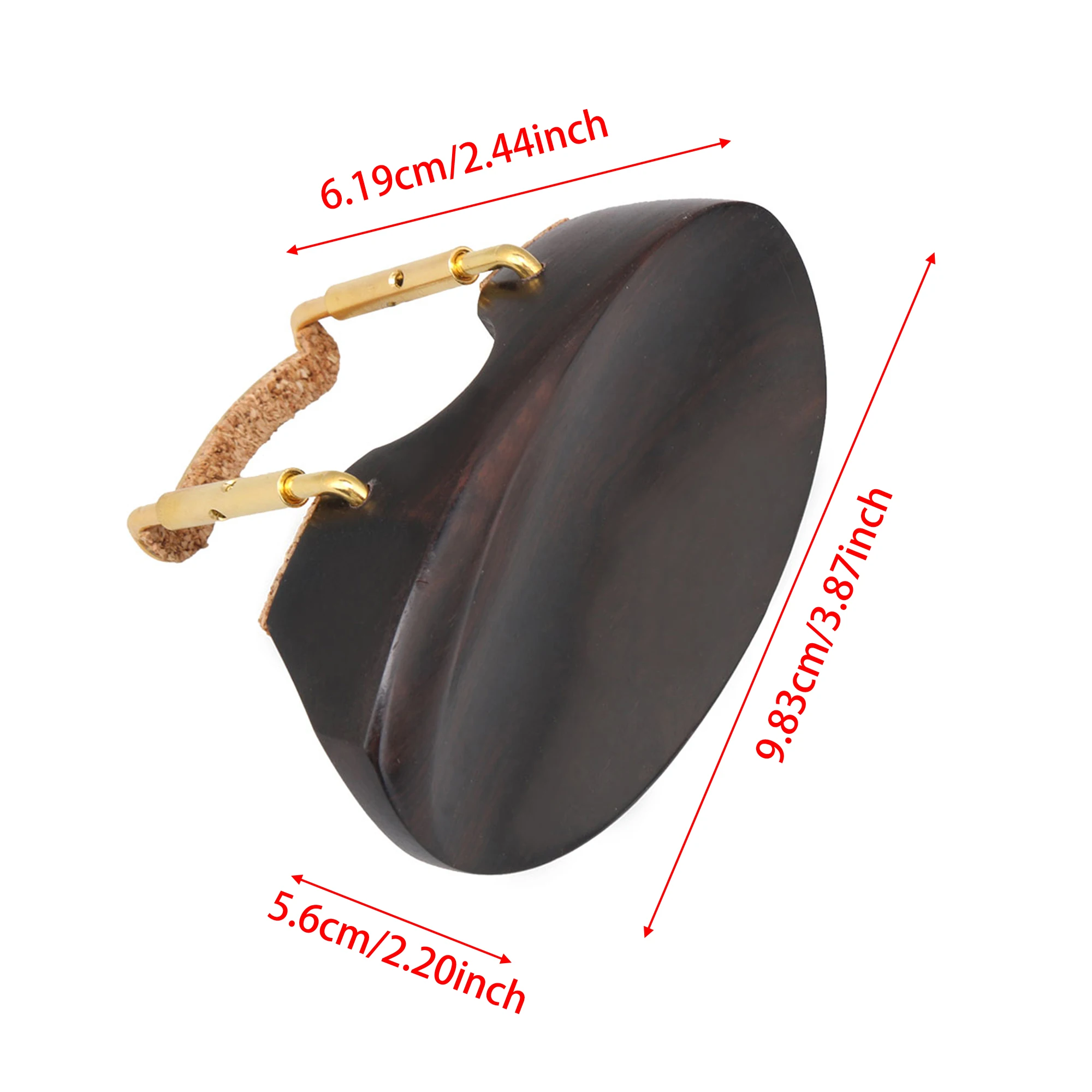 

Деревянный подбородник для скрипки 4/4 Yibuy из черного дерева с золотым креплением