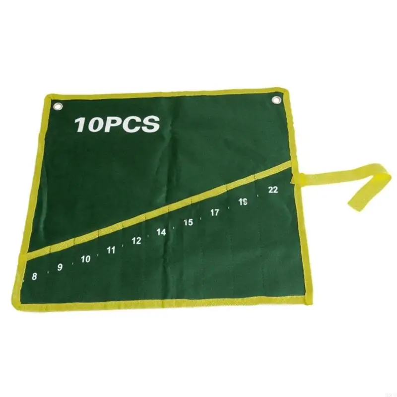 

M6CF 10 Pockets Durable Canvas Spanner Wrench Tool Roll Up Storage Bag