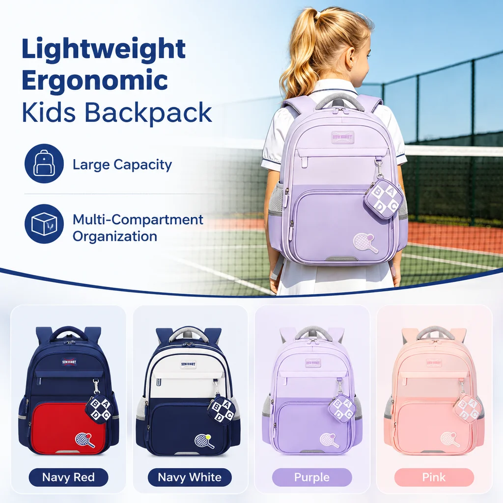 Sun Eight School Backpack For Girl Boy Spine Protection Pressure Reduction Breathable Honeycomb Mesh Large Capacity Daily Travel