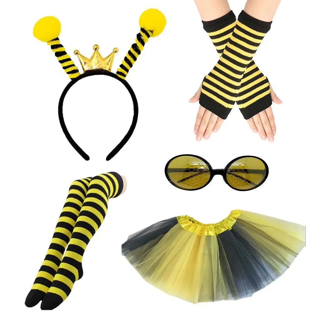 Bugs Bee Cosplay Wings Suit Sparkle Handmade Craft Yellow Bee Fly Wings Elastic Straps Insect Cosplay Fly Wings