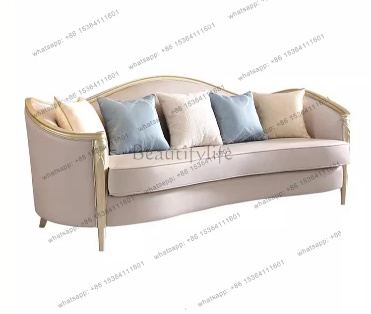American light luxury simple solid wood French French cream style beige