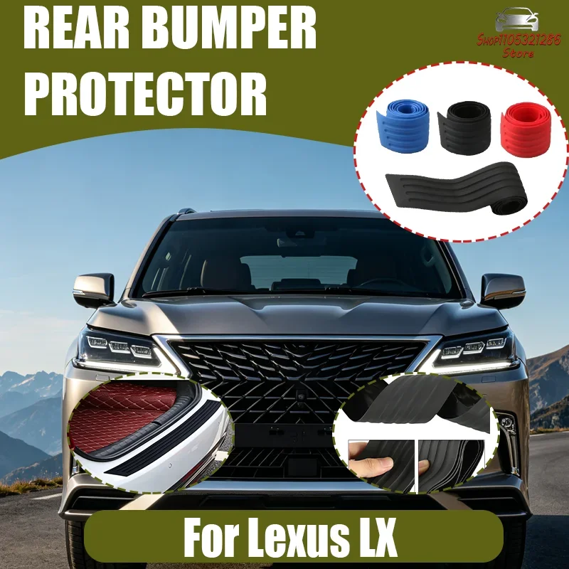 

Car trunk door sill plate protector anti-scratch rear bumper protection rubber molding liner trim for Lexus LX