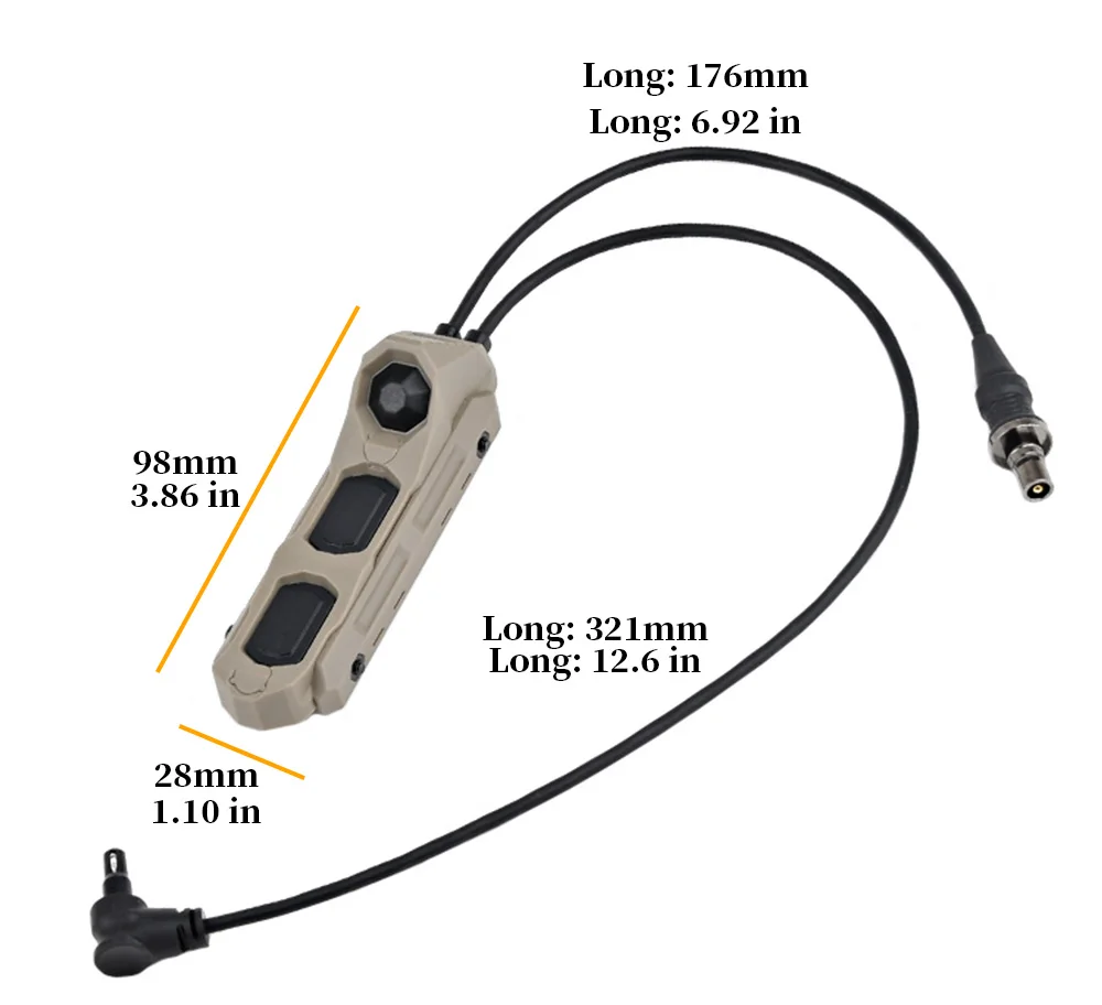 AXON Taktischer Fernbedienungs-Druckschalter Mod-Knopf Kompatibel mit SF M300 M600 2.5 3.5 Crane Plug Passend für 20mm-Schiene für NGAL PEQ OGL – Detail 4