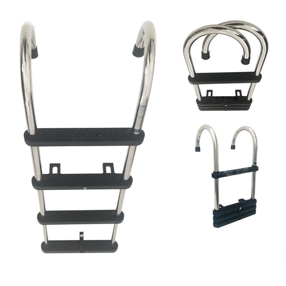 Stainless Steel Four-step Hanging Ladder Marine Launching Ladder Boarding Ladder Marine Yacht Hardware Accessories