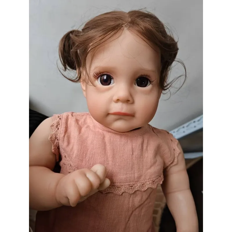 

55CM Toddler Girl Doll Maggi Lifelike Detailed Hand Painting Cotton Body Handmade Art Doll