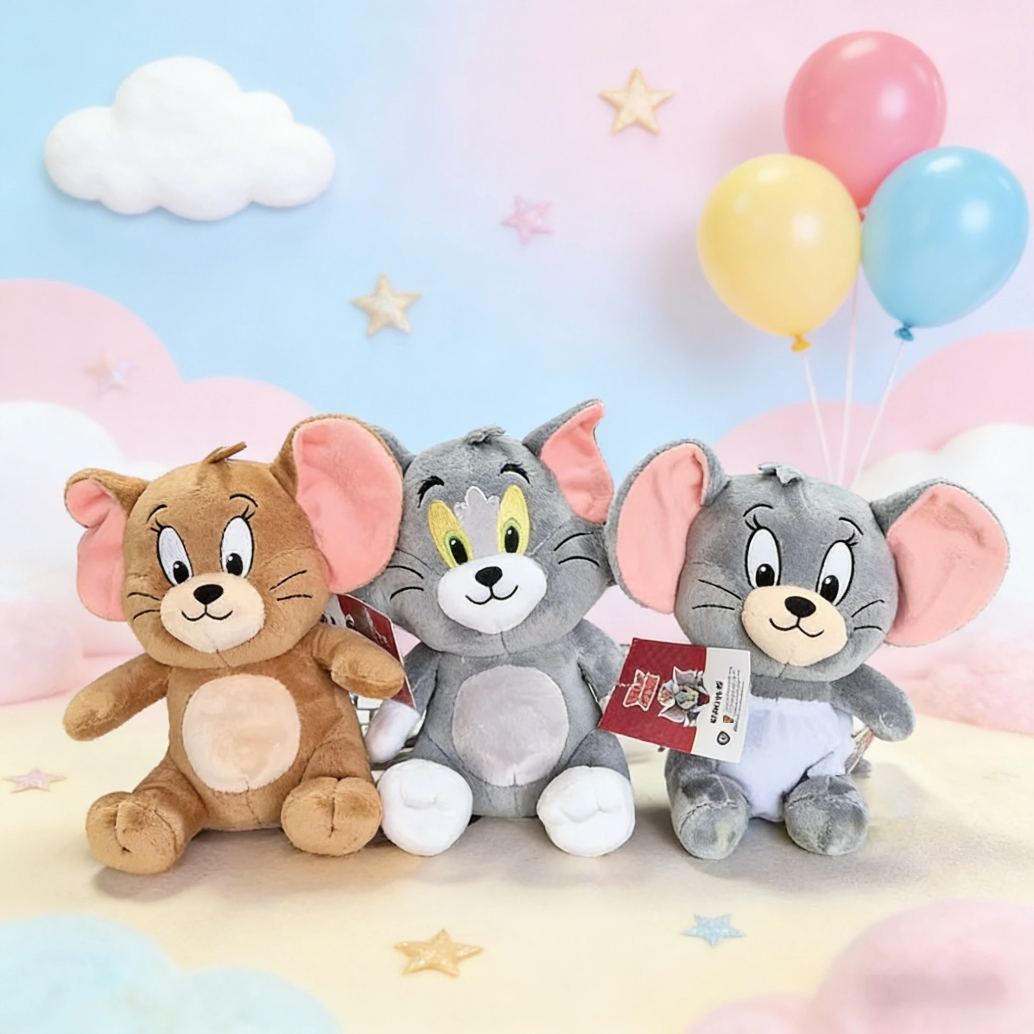 Tom y Jerry Anime caliente 19cm juguetes de peluche clásicos lindos juguetes animados de peluche para regalos de cumpleaños de Navidad juguetes relajantes para niños
