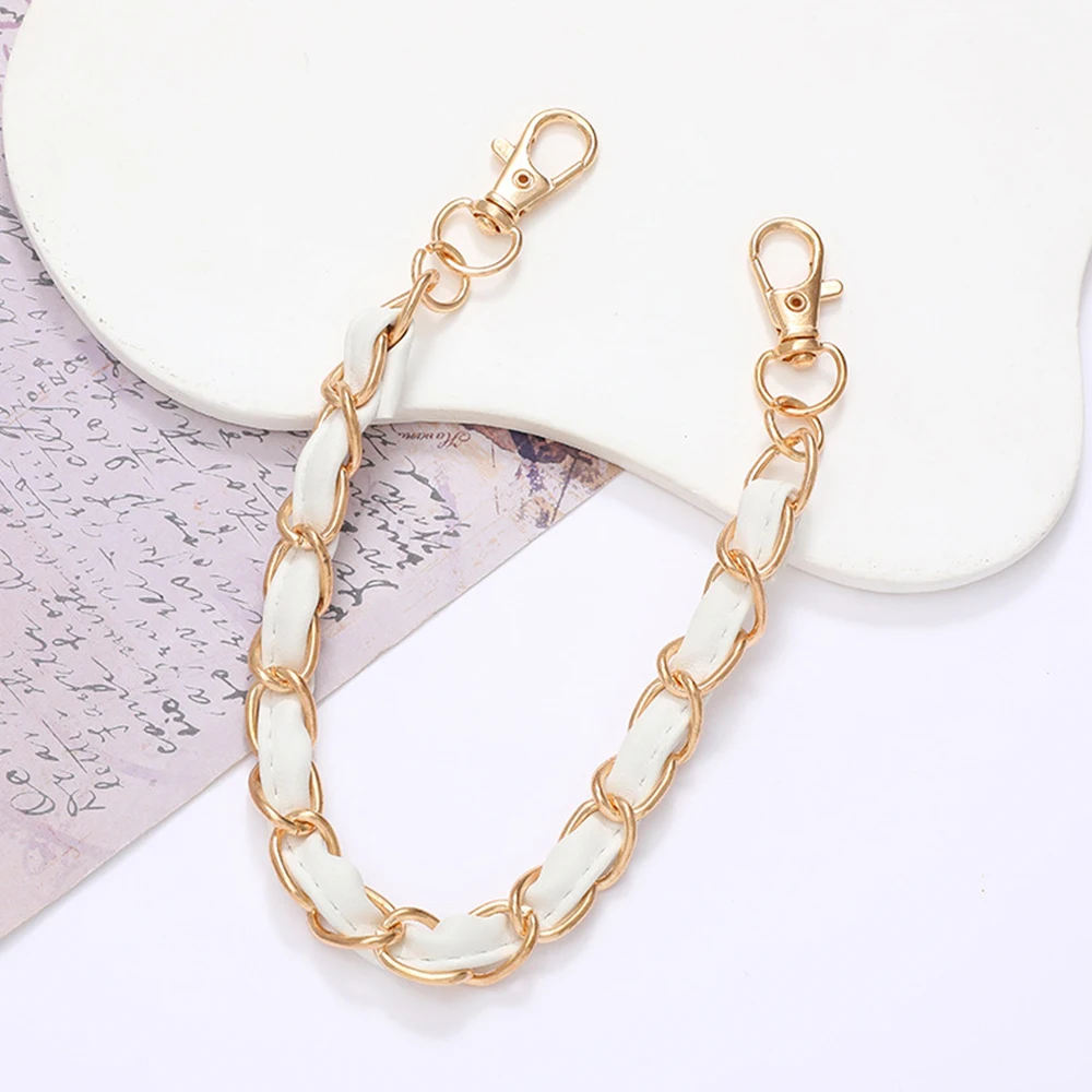 High Quality Woman Bag Chain Shoulder Bag Strap With Leather And Metal Replacement Detachable Handbag Chains DIY Bag Accessories