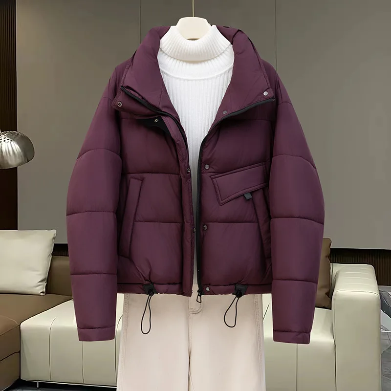 

2025 New Women Cotton Padded Jacket Short Korean Stand Collar Cotton Coat Women Parkas Women Outwear Autumn Winter Jacket Coat