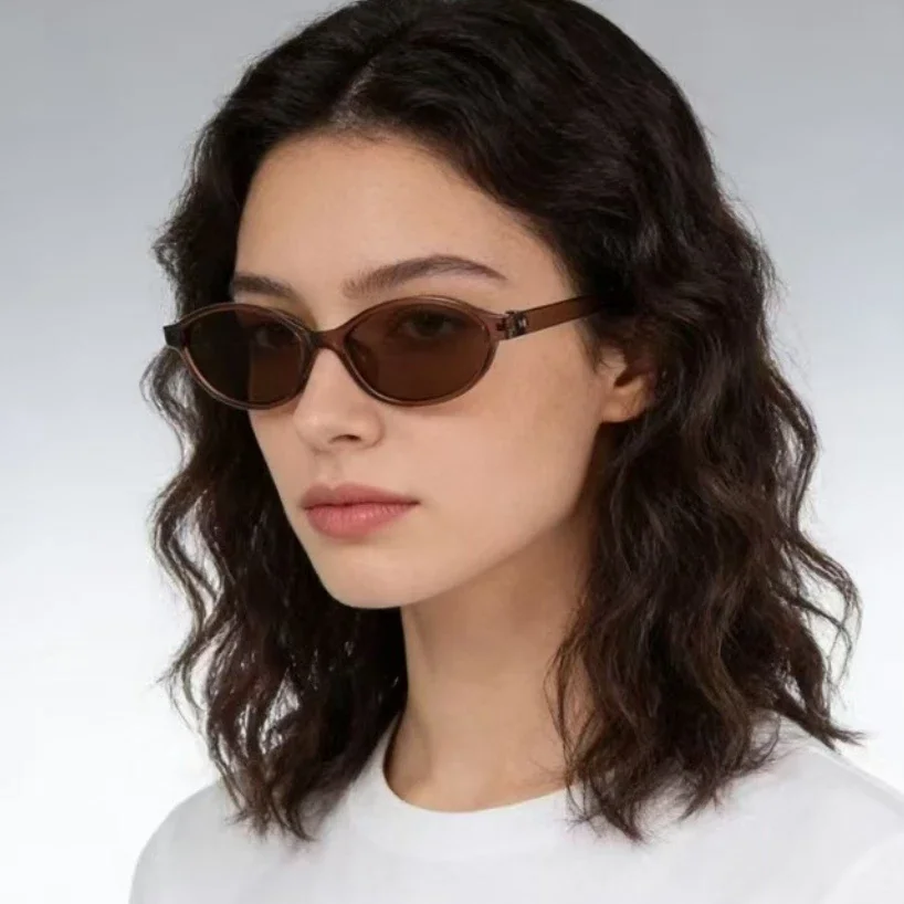 Small Oval Sunglasses Women Vintage Brand Designer Y2K Sun Glasses 90s Fashion Cats Eye Shades Female Eyewear UV400