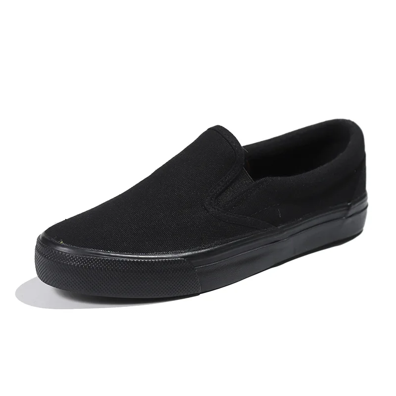 High Quality Canvas Shoes Solid Black Sneakers Low-top Slip-on Feet Breathable Cloth Shoes Universal Work Shoes for Men Women