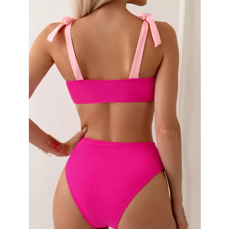 Conjunto de biquínis brasileiro sexy para mulheres, roupa de banho rosa, roupa de praia feminina push up, roupas de banho, piscina, banhista, 2022