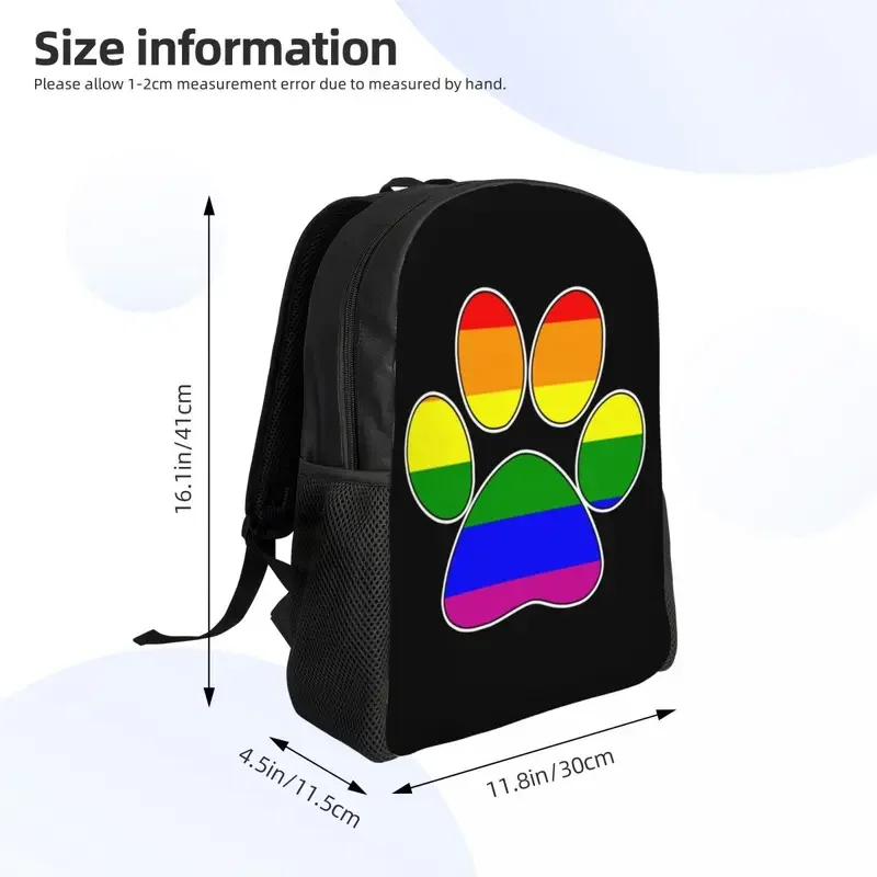 Mochila de viaje LGBT Pride Gay Paw para hombres y mujeres, bolsa de libros para computadora escolar, bolsas de día para estudiantes universitarios