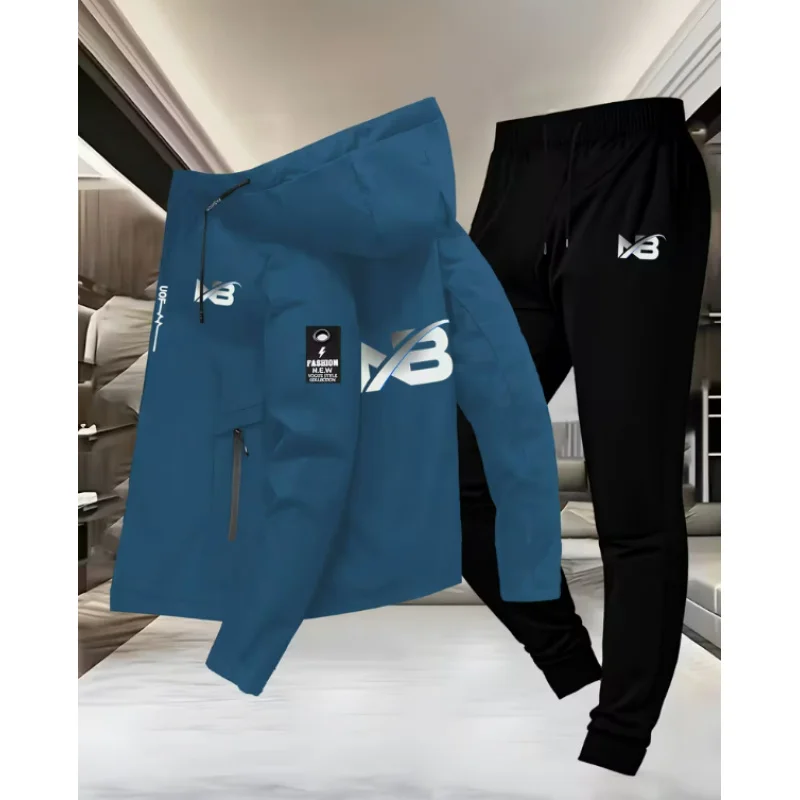 New Suit Men'S Autumn And Winter Outdoor Leisure Sports All-Match Jacket Two Pieces Jacket + Trousers, Outdoor Leisure Sports Ja