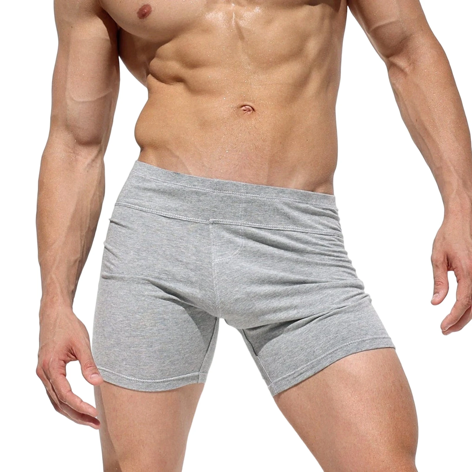 

Men s Running Shorts Solid Color Elastic Waist Yoga Fit Training Gym Workout Shorts