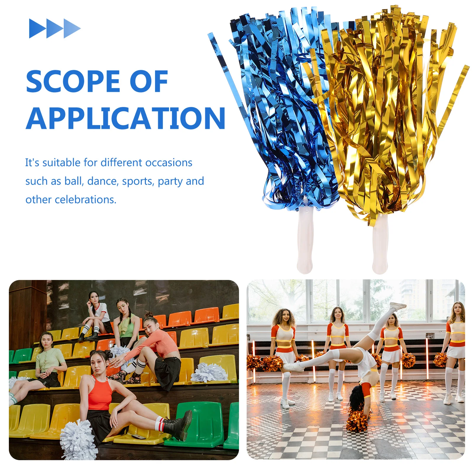 12 قطعة المشجع بوم بومس مشرق دائم المحمولة مقابض للأحداث الرياضية عروض الرقص الهتاف فرقة لوازم قابلة لإعادة الاستخدام #3