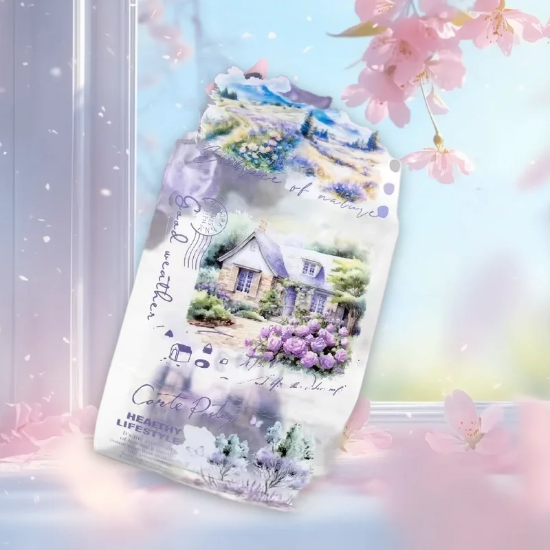 

1Roll Adhesives Writing Supplies Four Winter Snow Light City Corner Scrapbook Tape PET Collage Background Handbook Base 75mm*2m