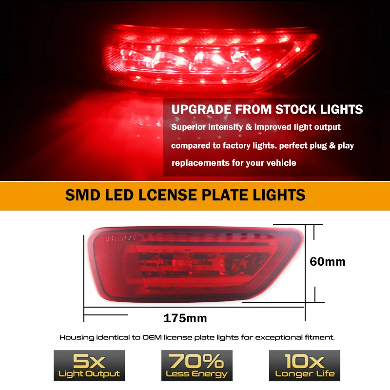 2pc Taillight Style LED Tail Lamp AssembliesFor Jeep Grand Cherokee WK2 Compass & For Dodge Journey,Tail/Brake Rear Fog Lamps