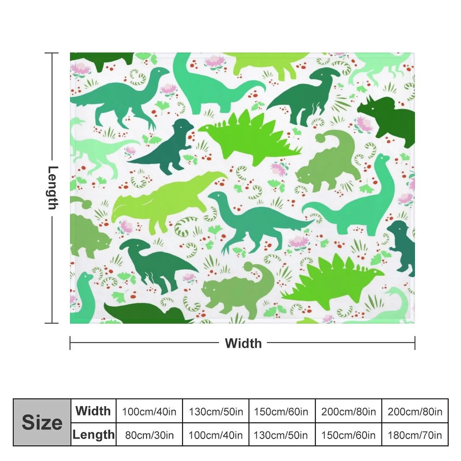 Dinosaur Pattern - Little Herbivores (White) Throw Blanket Custom valentine gift ideas Hairys manga Blankets