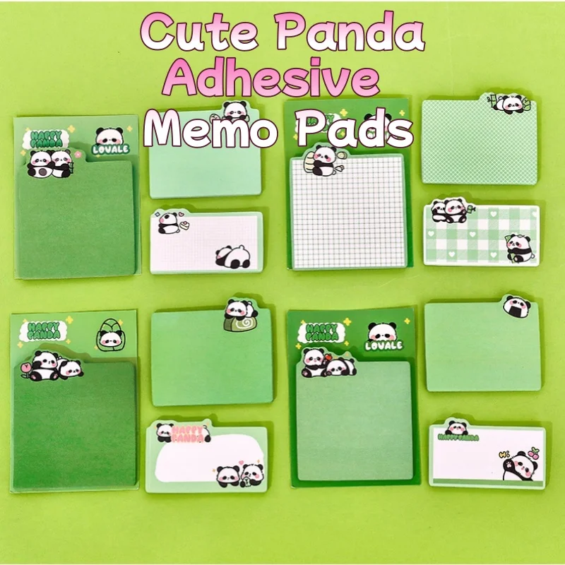 Multi-Layer Panda Sticky Notes, Tearable Adhesive Memo Pads for Students, Cute Cartoon Stationery School Supplies