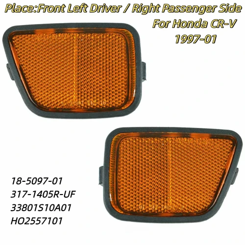 Reflector de marcador lateral delantero izquierdo Lado del conductor o derecho del pasajero para Honda CR-V 1997-01