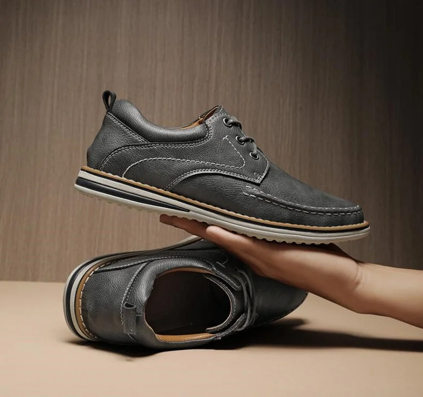 Genuine Leather Men Dress Shoes Oxfords Brogue Lace Up Mens Casual Shoes Luxury Brand Moccasins Loafers Size 38-46