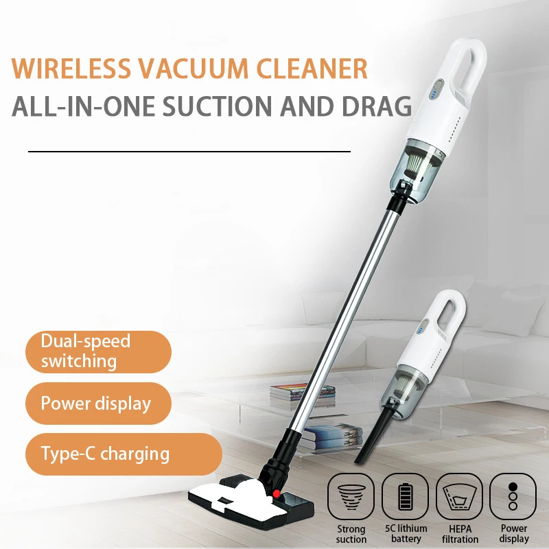 Car Vacuum Cleaner High Power Wireless Handheld Cleaning Machine Chargeable Portable Vacuum Cleaner for Car Office and Home