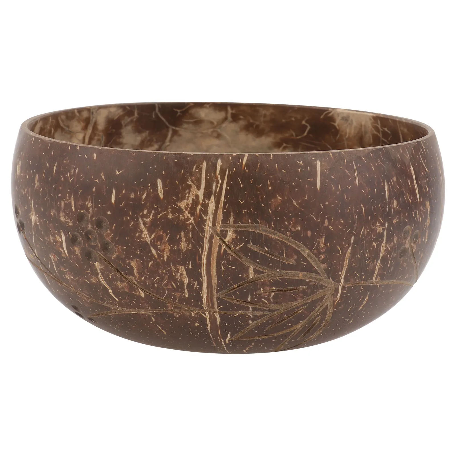 

Natural Coconut Shell Bowl Multi-function Wood Fruit Tray Multi-purpose Large Retro Decor