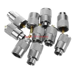1-10Pcs PL259 UHF Male Plug Connector SL16 UHF PL-259 male Solder for RG58 RG142 LMR195 RG400 Cable Coaxial Adapter Brass Copper