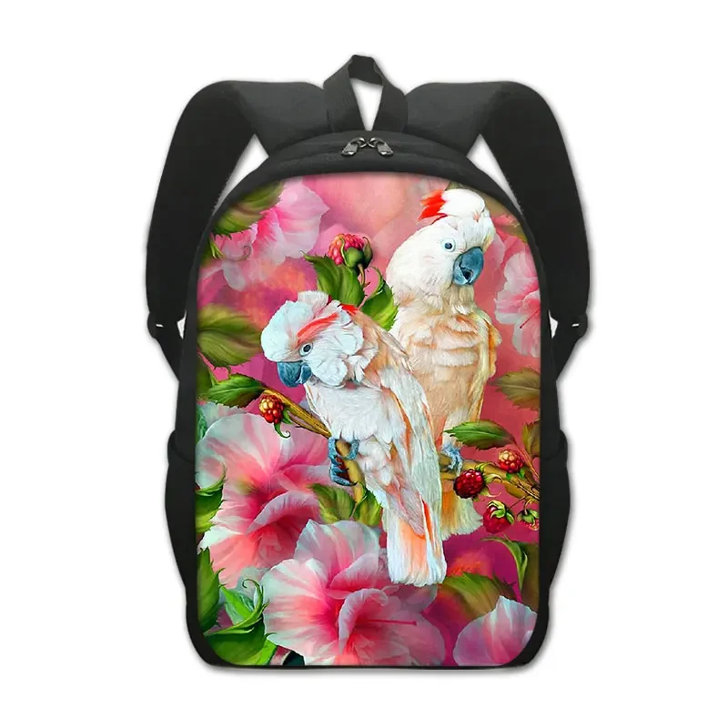 

Floral Birds Print Backpack Women Men Cute Hummingbird Parrot School Bags for Kids Bookbag Laptop Daypack Travel Rucksacks Gift