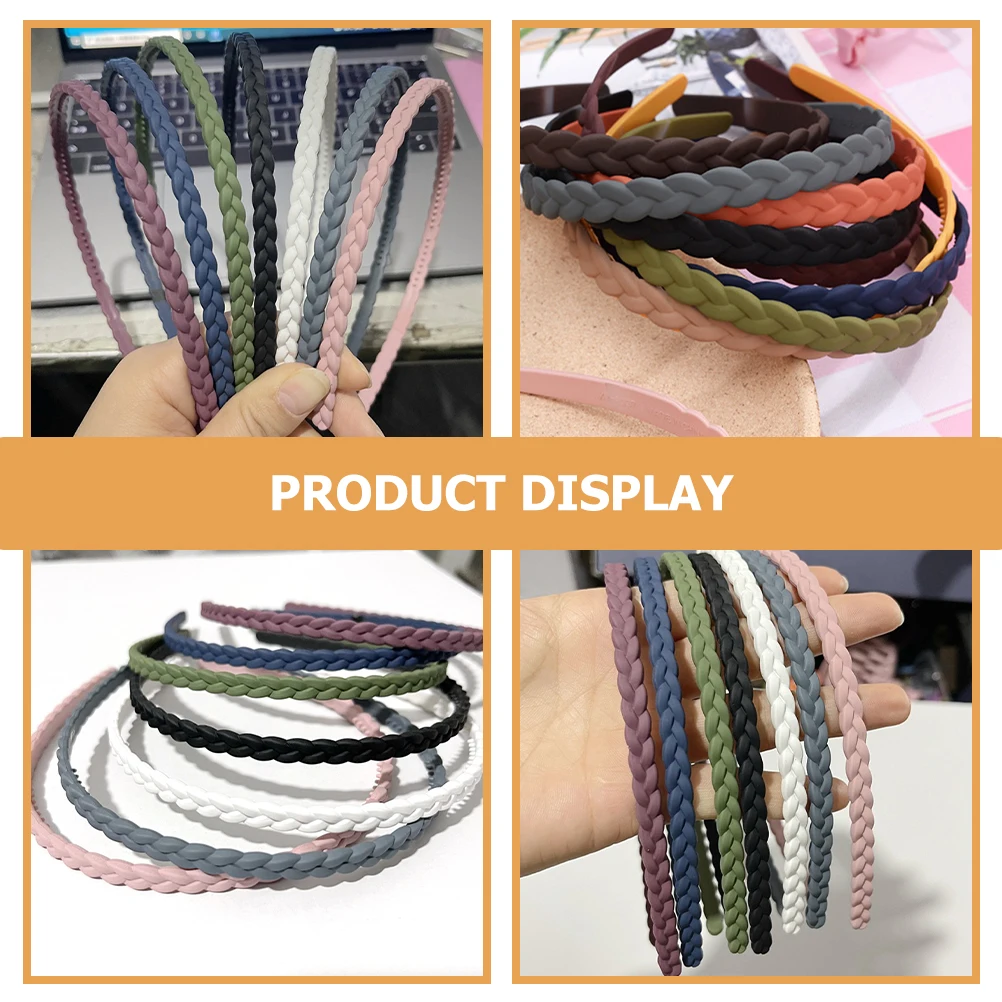 

10Pcs Headb Women Hair Hoops Plastic Twist Braid Accessory Comfortable Lightweight Short Straight Curly Wavy Hair Hairb