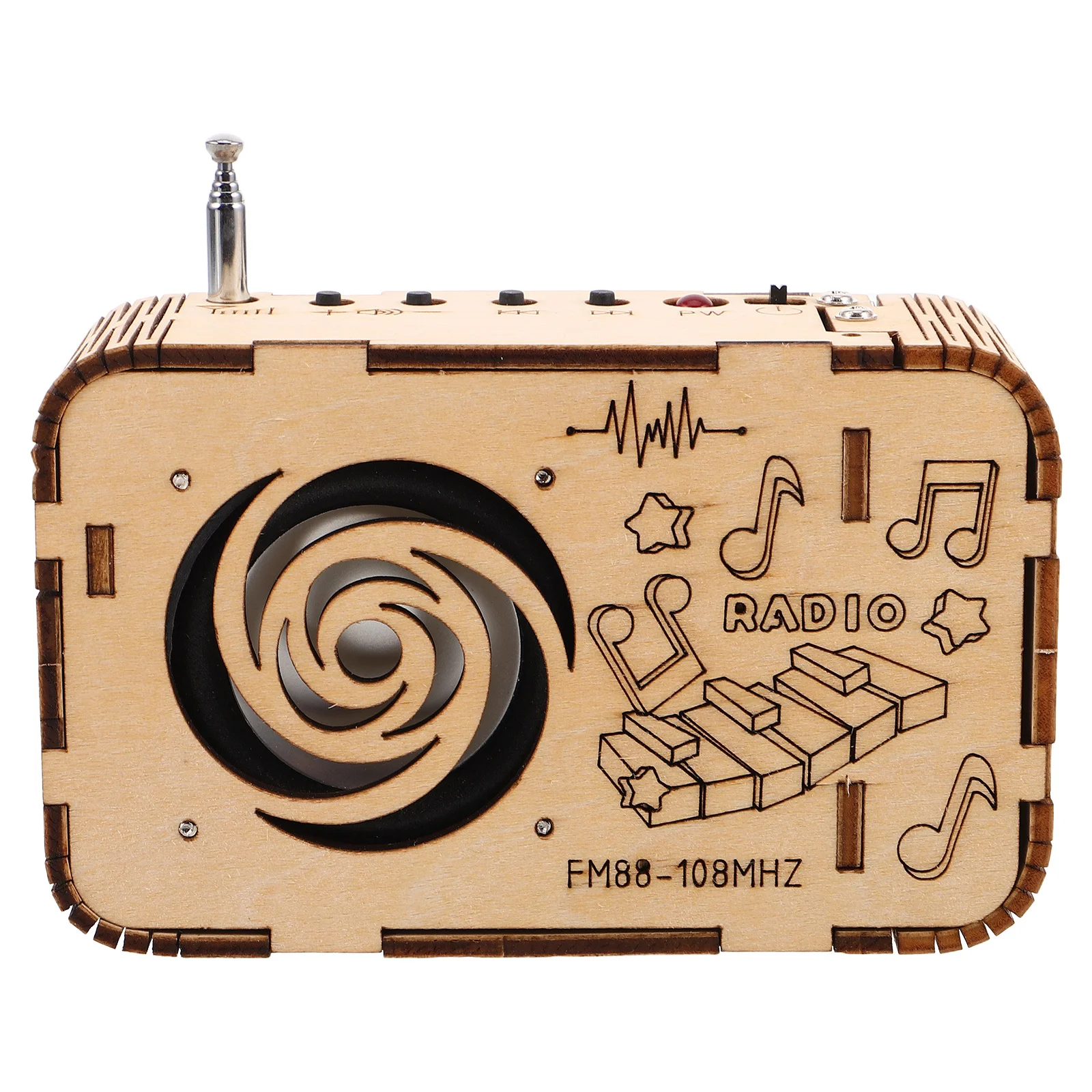 Experimento científico infantil, kit de rádio diy de madeira, haste educacional, eletrônica para crianças, coordenação mão-olho, quebra-cabeça de construção