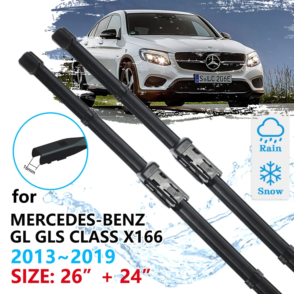 For Mercedes Benz GL GLS Class X166 2013~2019 Windscreen Windshield Accessories Window 2013 2014 2015 2016 Car Front Wiper Blade