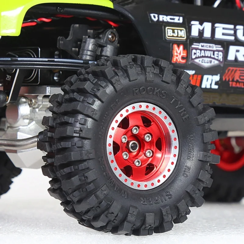 Ensemble d'opathie de roue Beadlock en métal, 55mm, 1.0 ", 1/18, 1/24 RC Inoler Car, TRX4M, SCX24, AX24, FCX24, pièces de mise à niveau, accessoires, 4 pièces