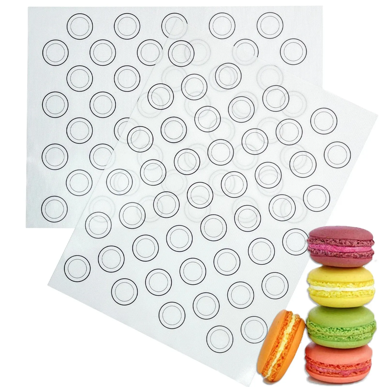 1PC Silikonowa mata do pieczenia do piekarnika, pieczenia ciasteczek Macarons, nieprzywierająca wielokrotnego użytku i łatwa do czyszczenia, 40 cm/15,75 x 30 cm/11,75 cala, biała