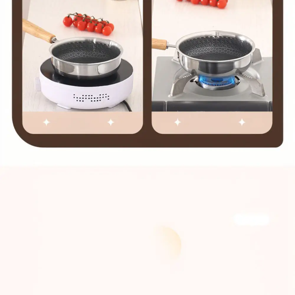 Nonstick Frying Pan 316 Stainless Steel Skillet Honeycomb Surface Kitchen Cookware Universal Pot For Electric Gas Stove