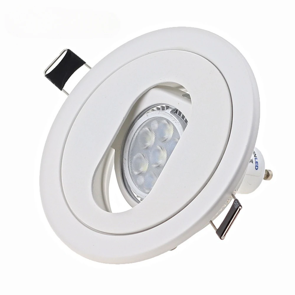 

Round White Downlight Embedded Hallway Officeflush Mount Recessed Ceiling GU10 Modern Style Iron Led Lighting Fixtures