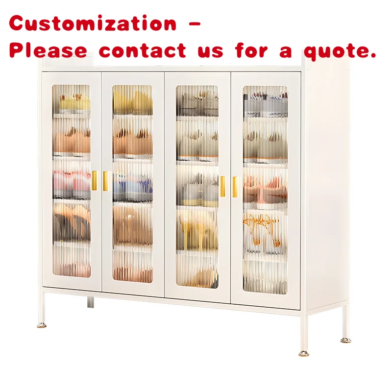 

custom.Steel Shoes Storage Cabinet with Removable Shelf and Acrylic Storage Shoes Rack